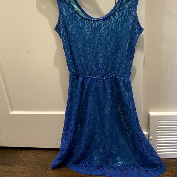 Mint and blue net dress - Picture 1 of 4